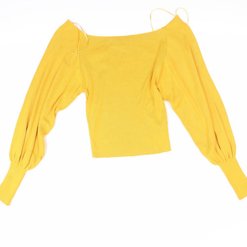 Topshop Womens Orange  Corduroy Pullover Jumper Size 8