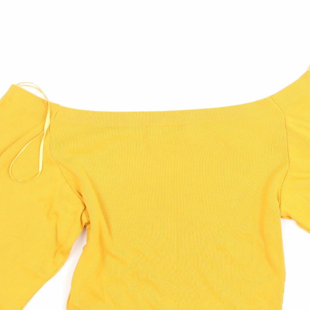 Topshop Womens Orange  Corduroy Pullover Jumper Size 8