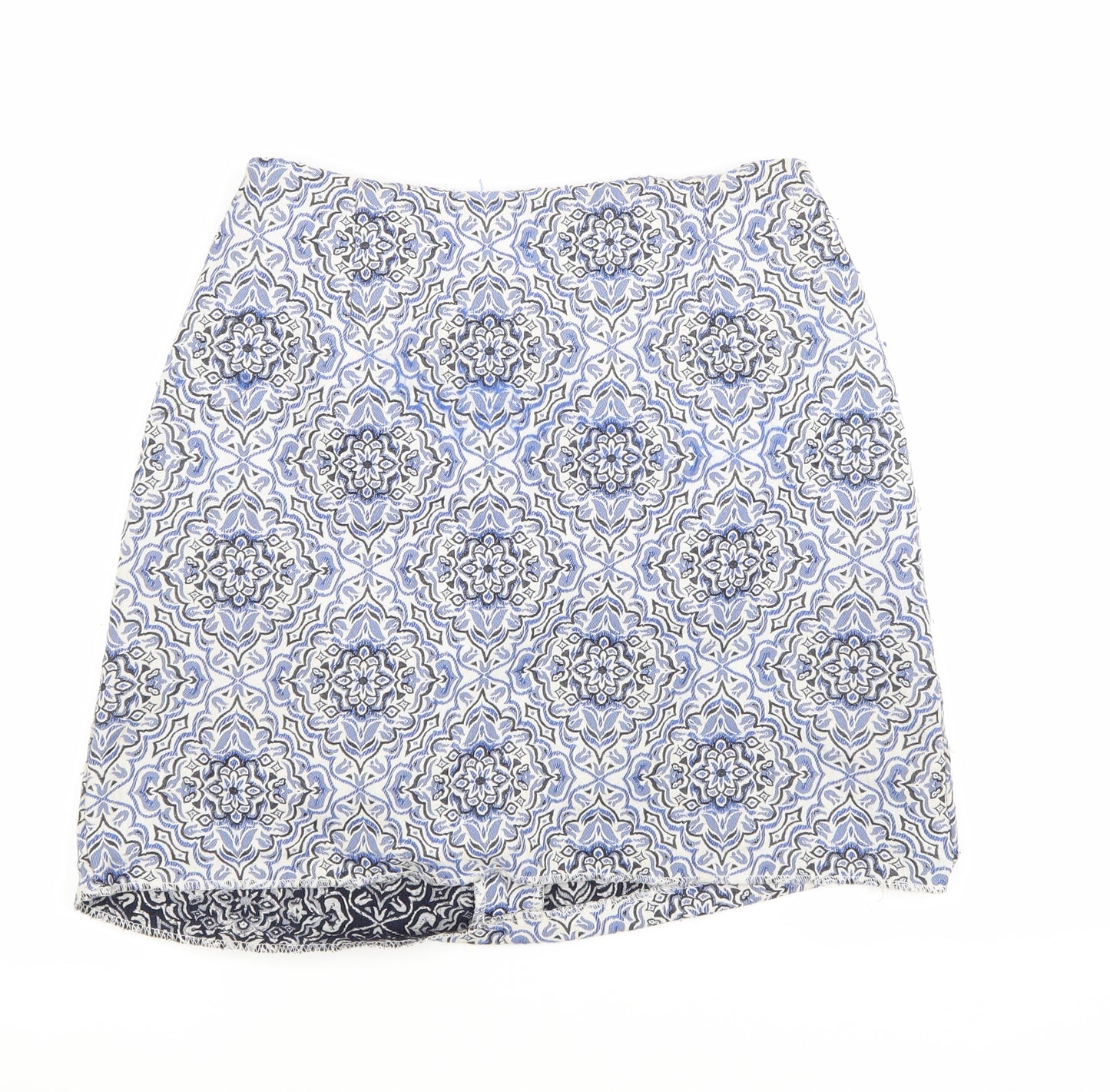 New Look Womens Blue Floral  Mini Skirt Size 10