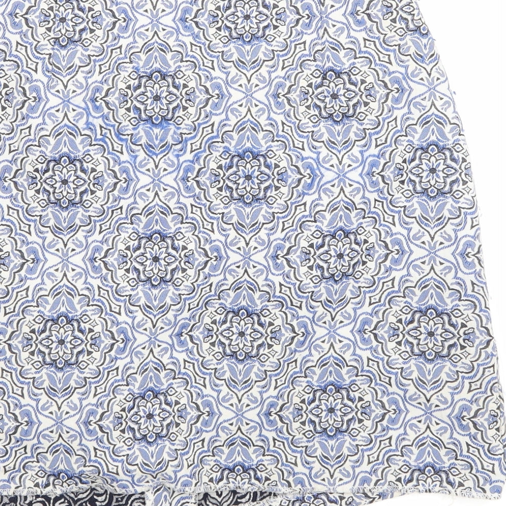 New Look Womens Blue Floral  Mini Skirt Size 10