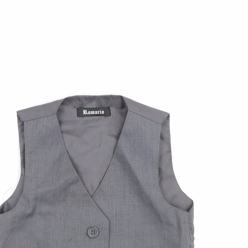 Romaario Boys Grey   Overcoat Waistcoat Size 3 Years