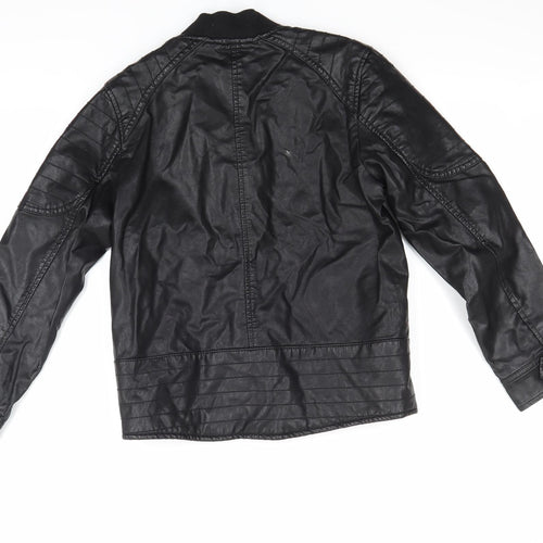 H&M Girls Black   Biker Coat Size 9-10 Years
