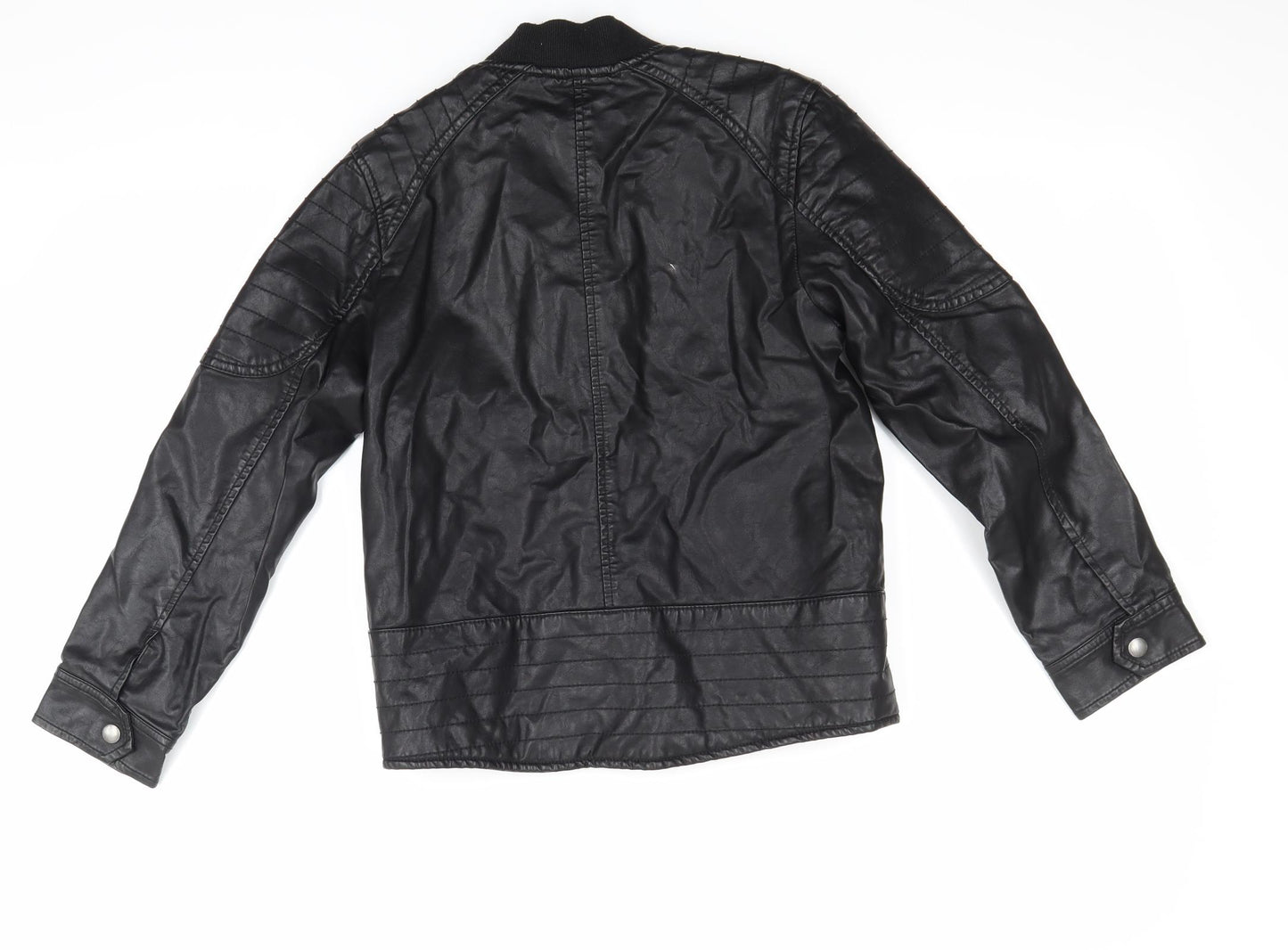 H&M Girls Black   Biker Coat Size 9-10 Years
