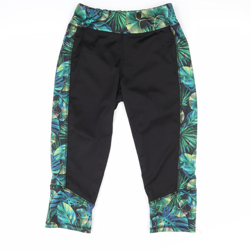 Active Womens Black Floral  Athletic Shorts Size 10