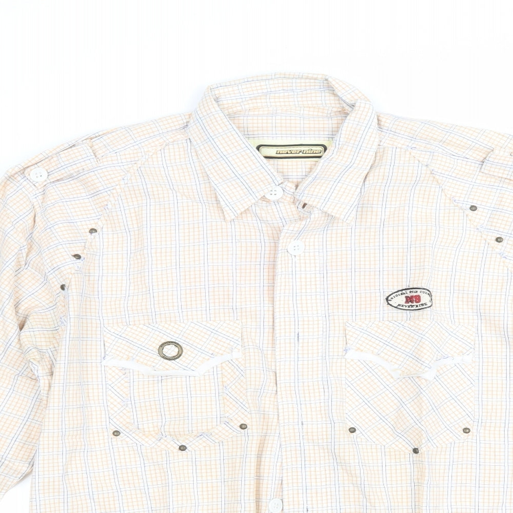 Never Nine Mens Beige    Button-Up Size XL
