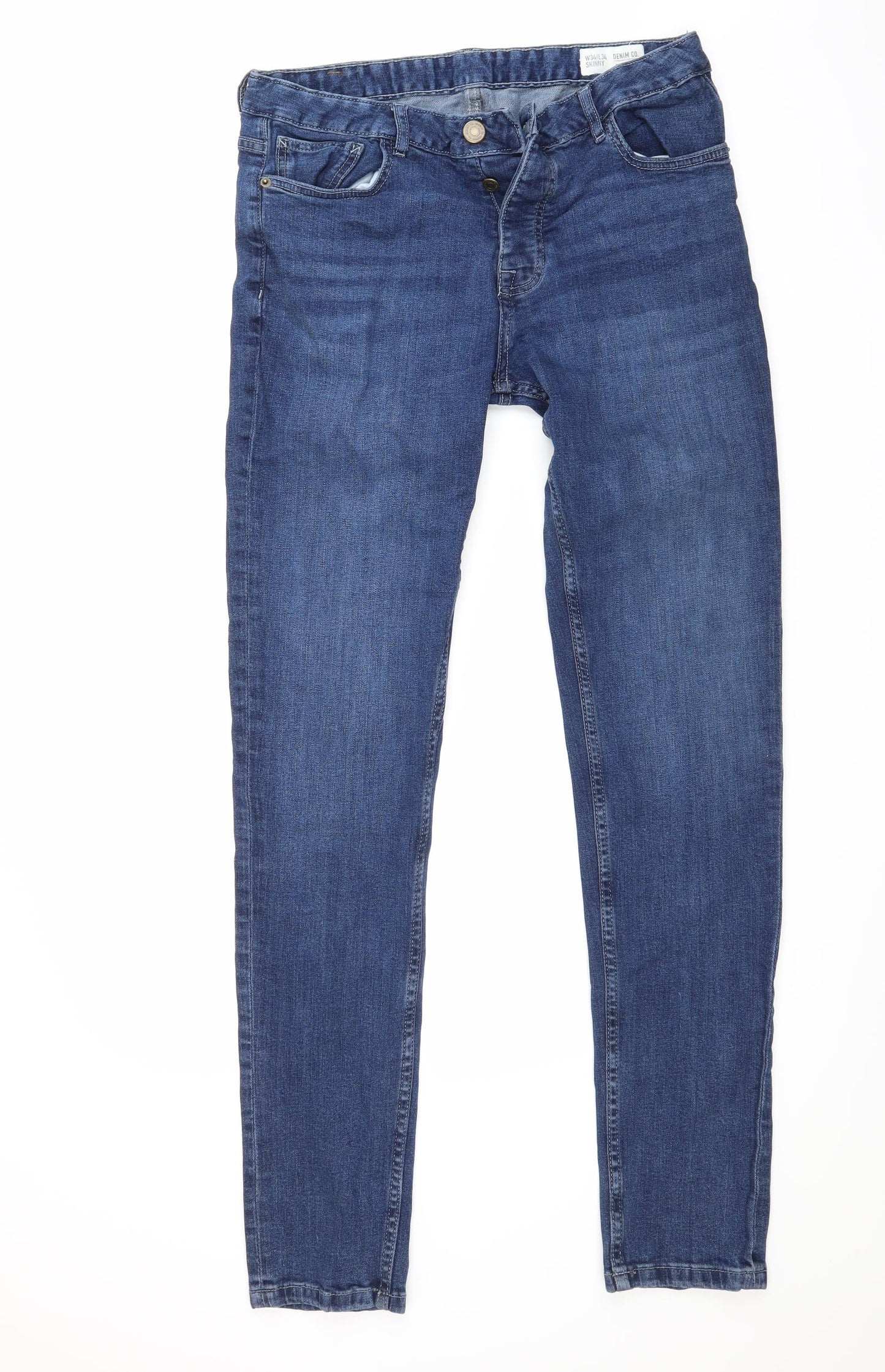 Primark Mens Blue  Denim Skinny Jeans Size 34 L34 in
