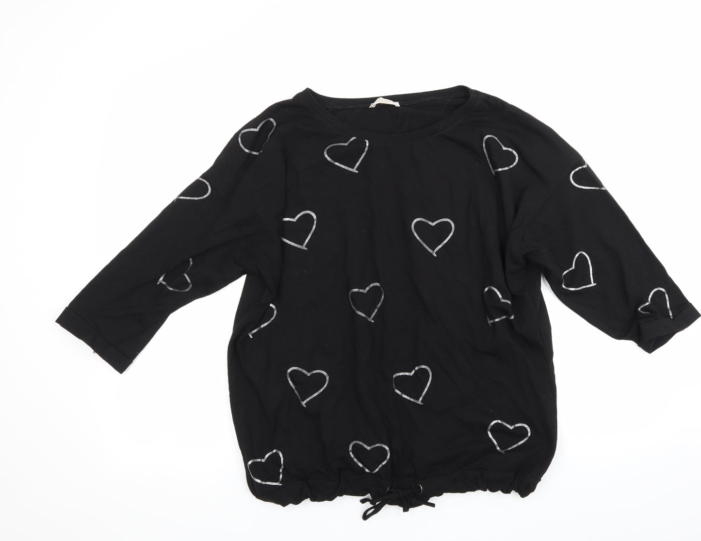 Megi Womens Black   Basic T-Shirt Size L