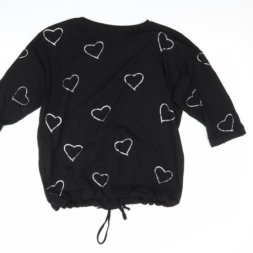Megi Womens Black   Basic T-Shirt Size L