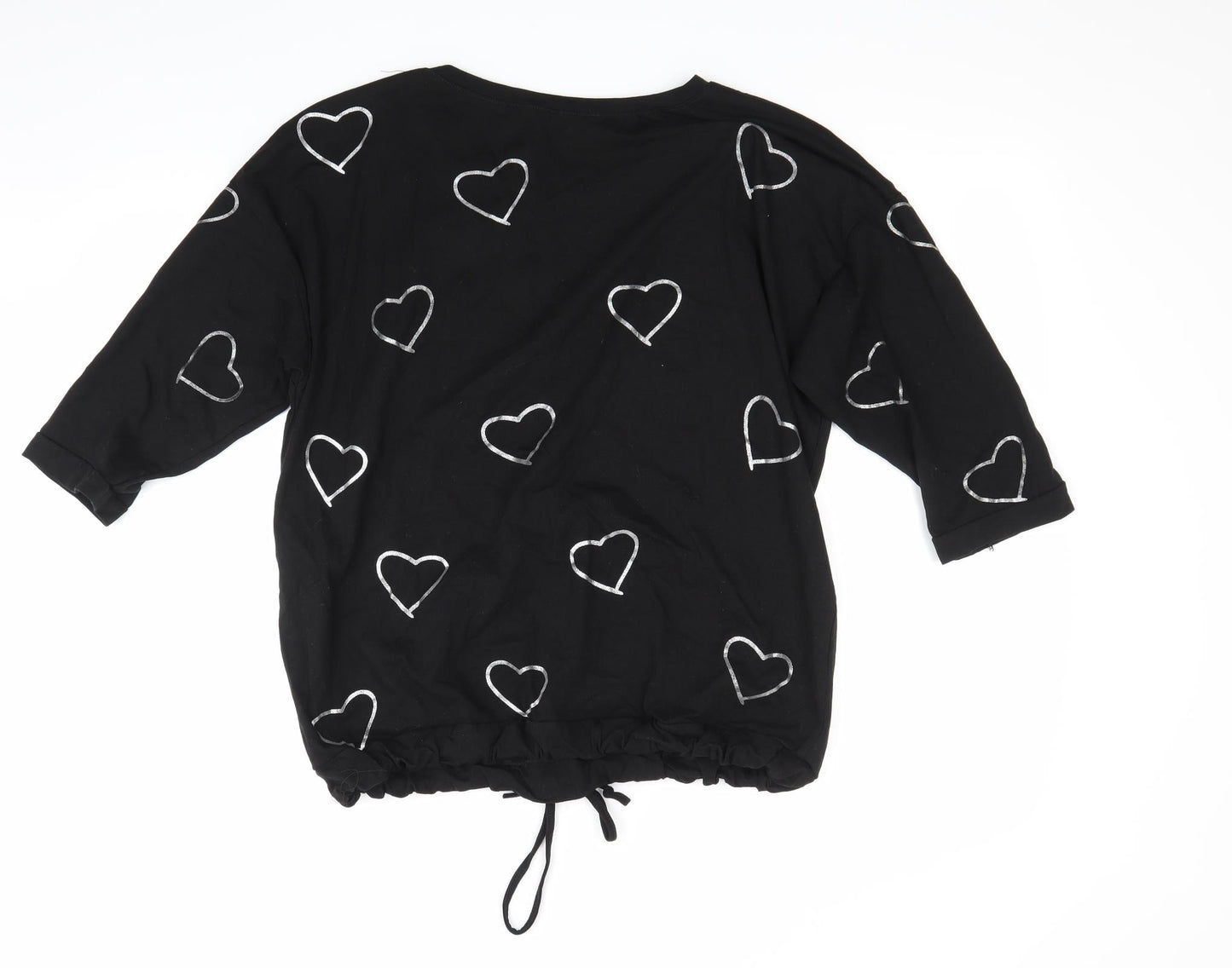 Megi Womens Black   Basic T-Shirt Size L