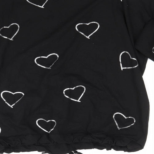 Megi Womens Black   Basic T-Shirt Size L