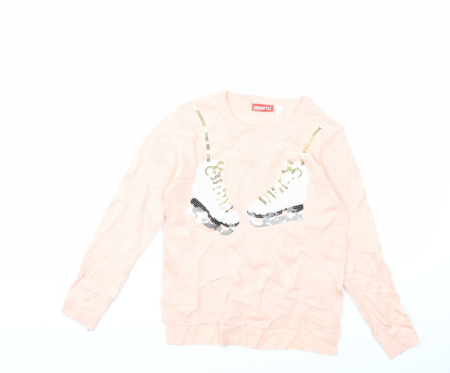 Pepperts! Girls Pink   Pullover Jumper Size 6-7 Years  - Christmas