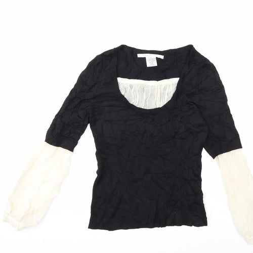 Max Studio Womens Black  Knit Pullover Jumper Size M