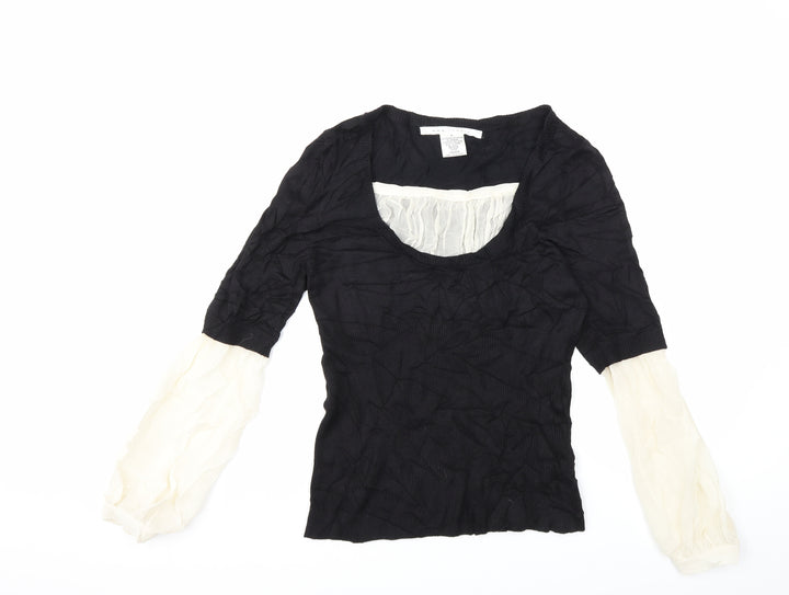 Max Studio Womens Black  Knit Pullover Jumper Size M