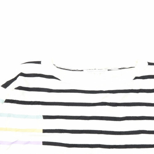 NEXT Womens White Striped Knit Pullover Jumper Size 8