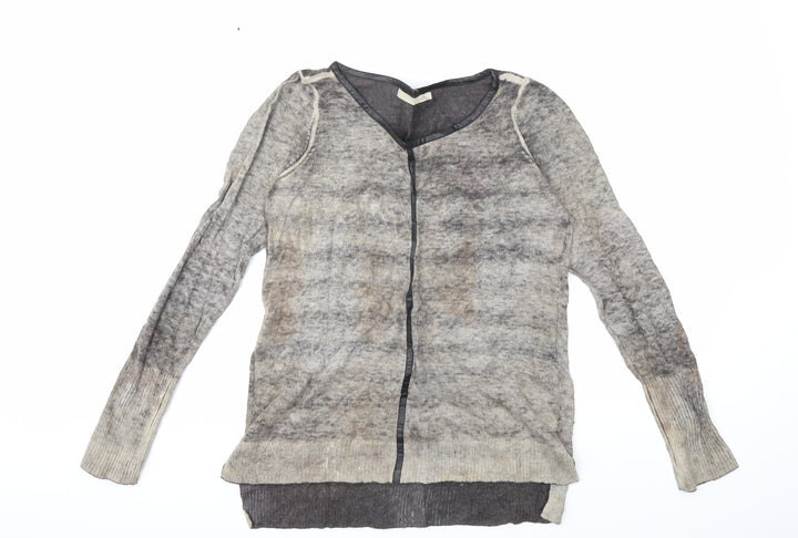 YAYA Womens Grey Knit Pullover Jumper Size L
