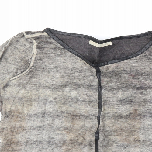 YAYA Womens Grey  Knit Pullover Jumper Size L