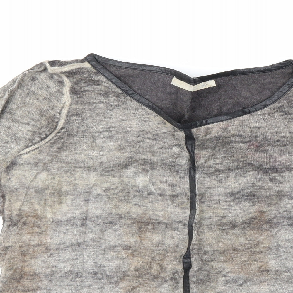 YAYA Womens Grey  Knit Pullover Jumper Size L