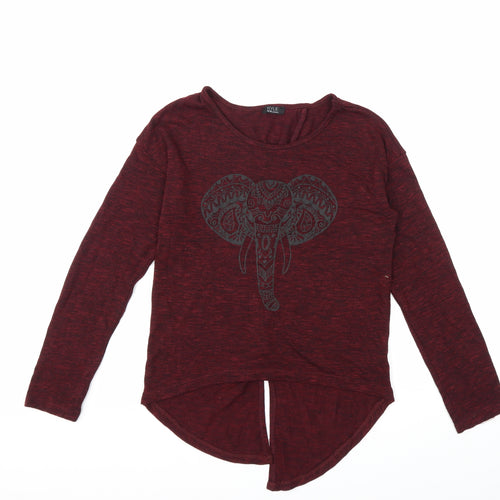 Kylie Girls Red  Knit Pullover Jumper Size 13 Years