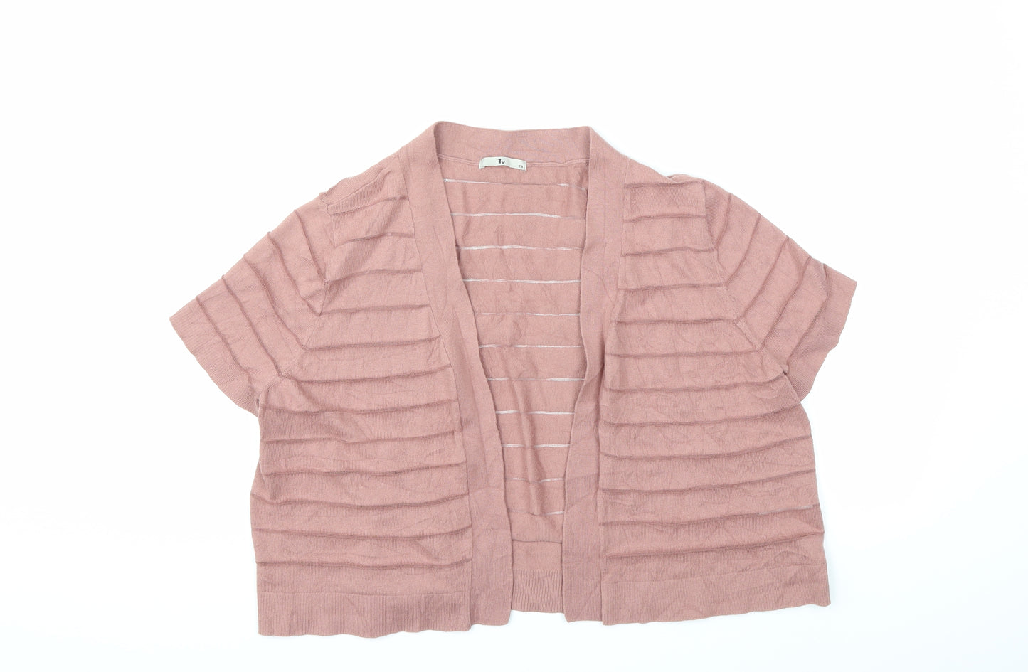 TU Womens Pink  Knit Cardigan Jumper Size 18