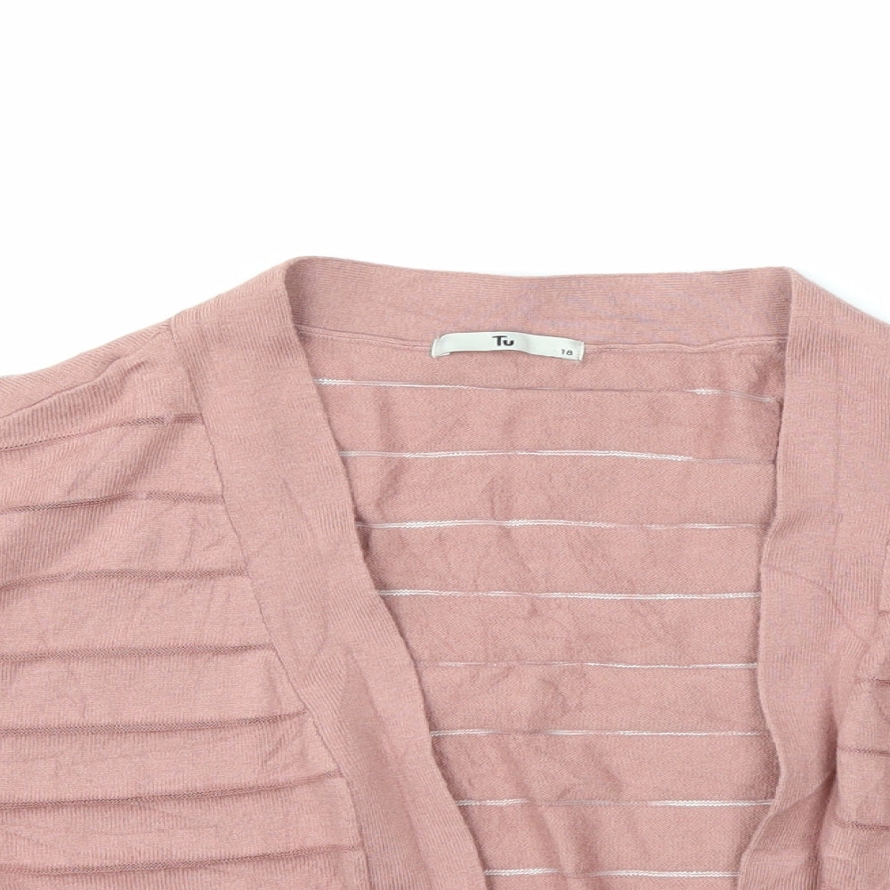 TU Womens Pink  Knit Cardigan Jumper Size 18