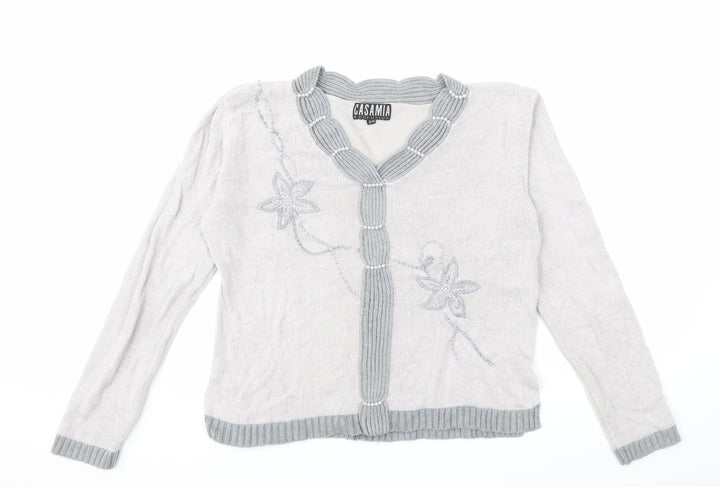 casamia Womens Grey  Knit Pullover Jumper Size S