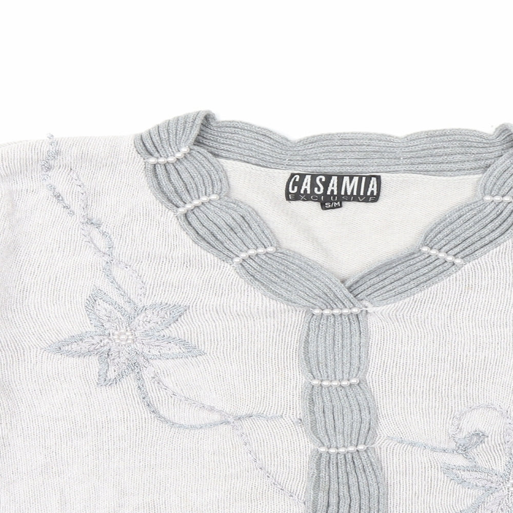 casamia Womens Grey  Knit Pullover Jumper Size S