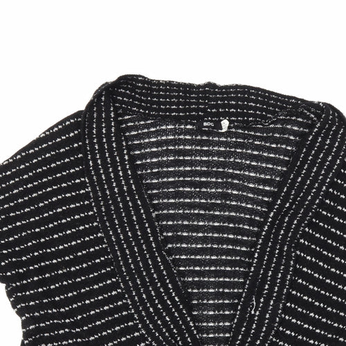 Urban Outfitters Womens Black Striped Knit Cardigan Jumper Size L