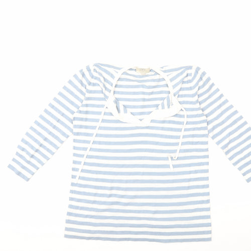 LOFT Womens Blue Striped Knit Pullover Jumper Size M