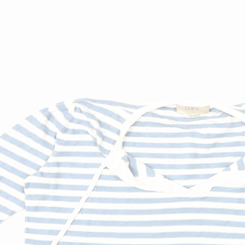 LOFT Womens Blue Striped Knit Pullover Jumper Size M