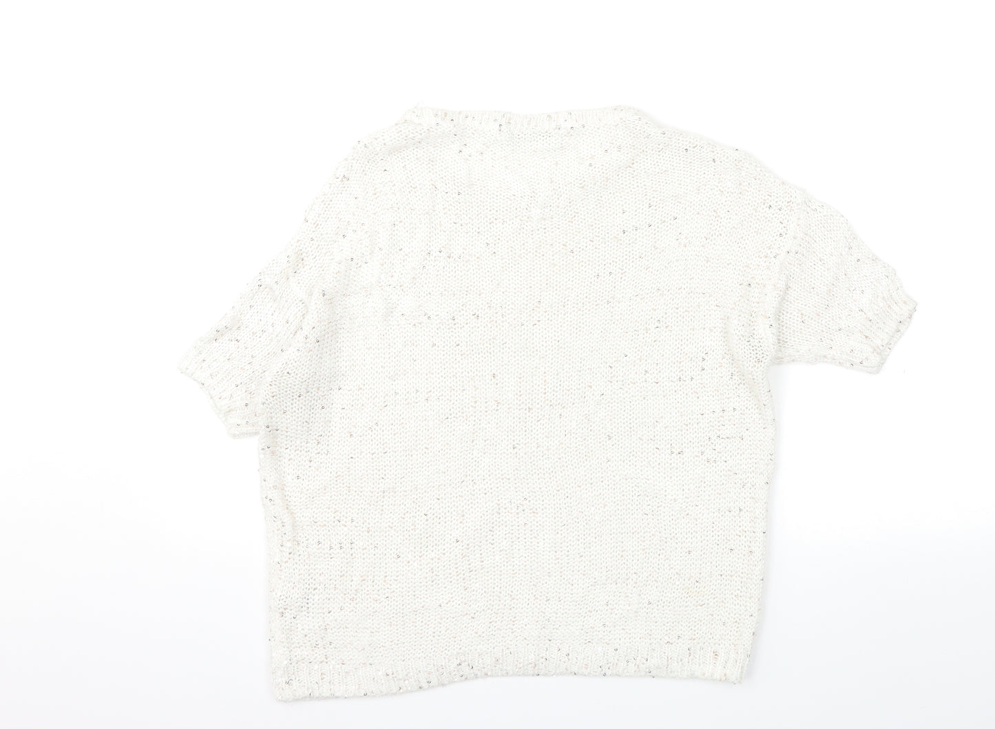 George Womens White  Knit Pullover Jumper Size 12