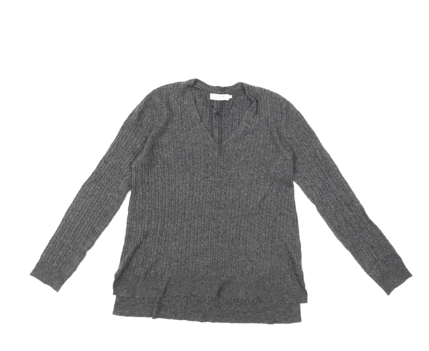 John Lewis Womens Grey  Knit Pullover Jumper Size 10
