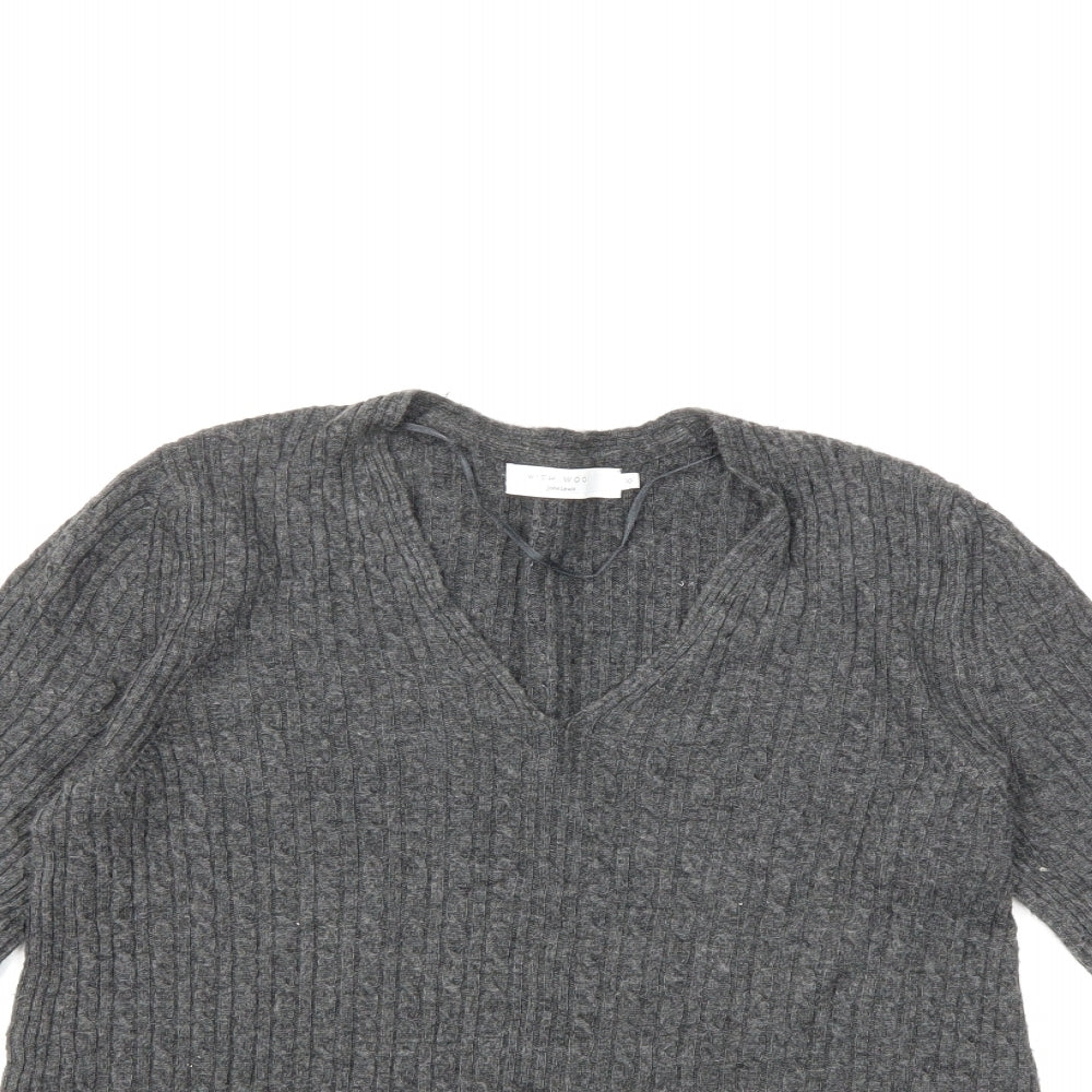 John Lewis Womens Grey  Knit Pullover Jumper Size 10