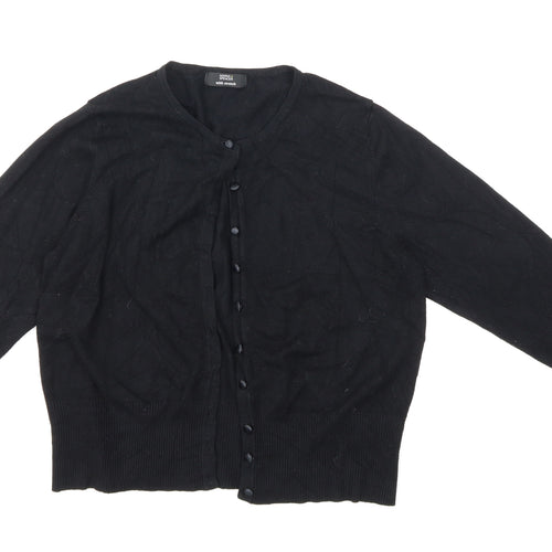 Marks and Spencer Womens Black  Knit Cardigan Jumper Size 18