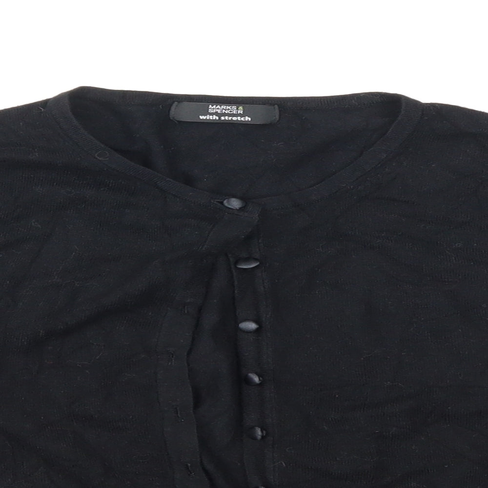 Marks and Spencer Womens Black  Knit Cardigan Jumper Size 18