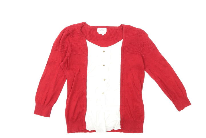 NEXT Womens Red Knit Cardigan Jumper Size 12