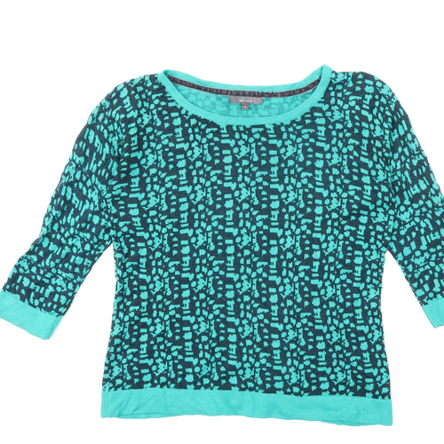 Per Una Womens Green Geometric Knit Pullover Jumper Size 12