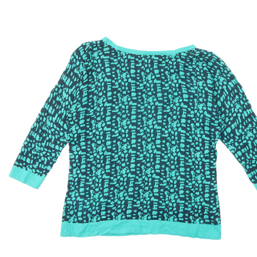 Per Una Womens Green Geometric Knit Pullover Jumper Size 12