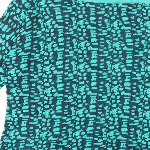 Per Una Womens Green Geometric Knit Pullover Jumper Size 12