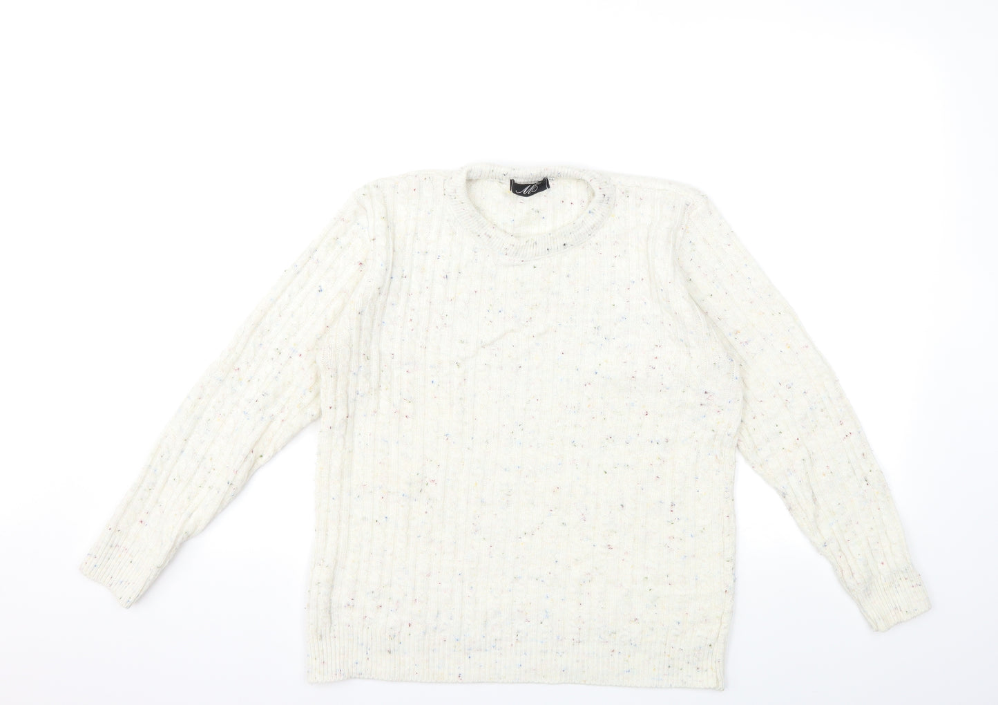 ME Womens Beige  Knit Pullover Jumper Size L