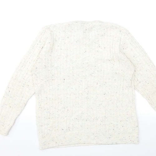 ME Womens Beige  Knit Pullover Jumper Size L