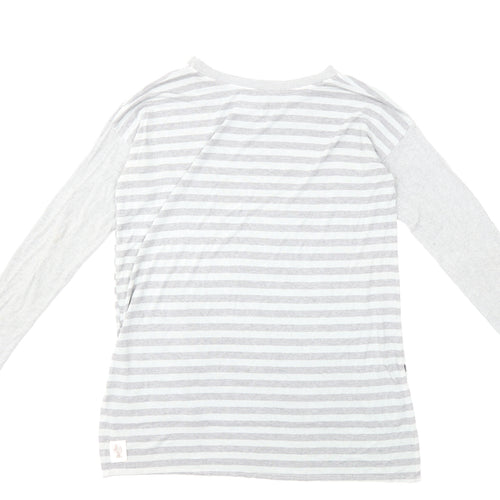 post card Womens Blue Striped Knit Pullover Jumper Size L