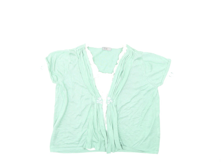 Per Una Womens Green Knit Cardigan Jumper Size 16