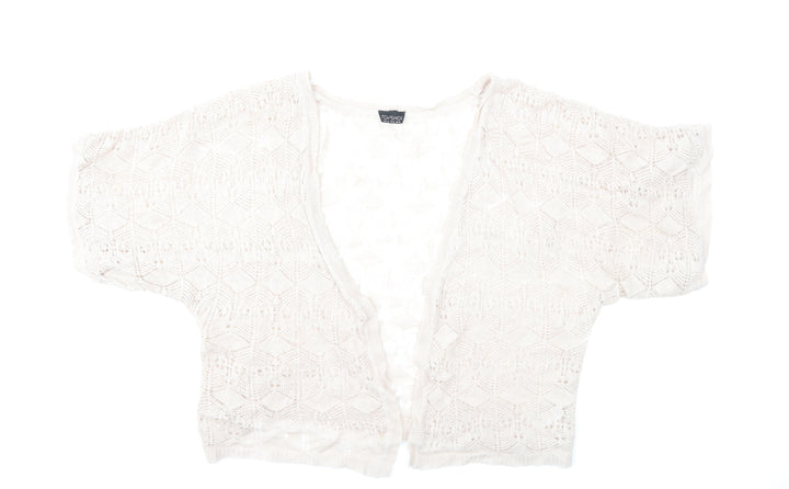 Topshop Womens Beige Knit Cardigan Jumper Size 14
