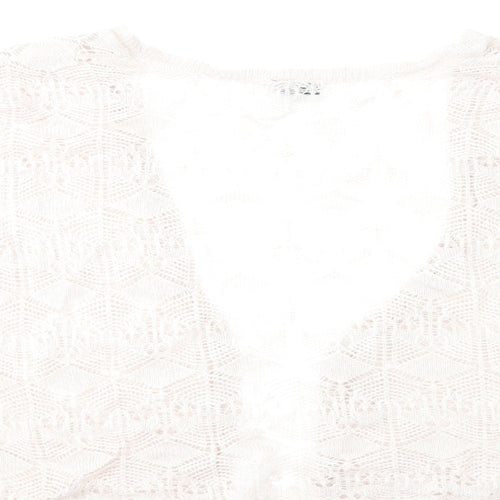 Topshop Womens Beige  Knit Cardigan Jumper Size 14