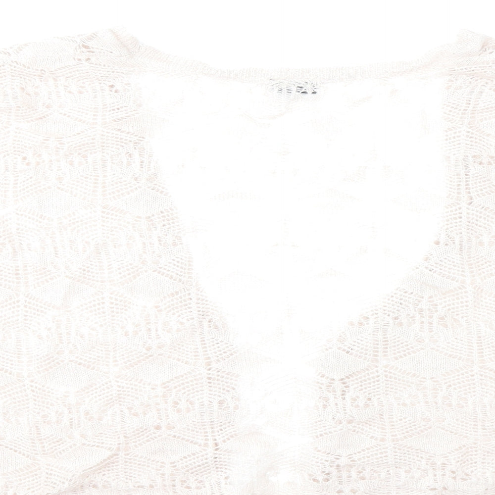 Topshop Womens Beige  Knit Cardigan Jumper Size 14