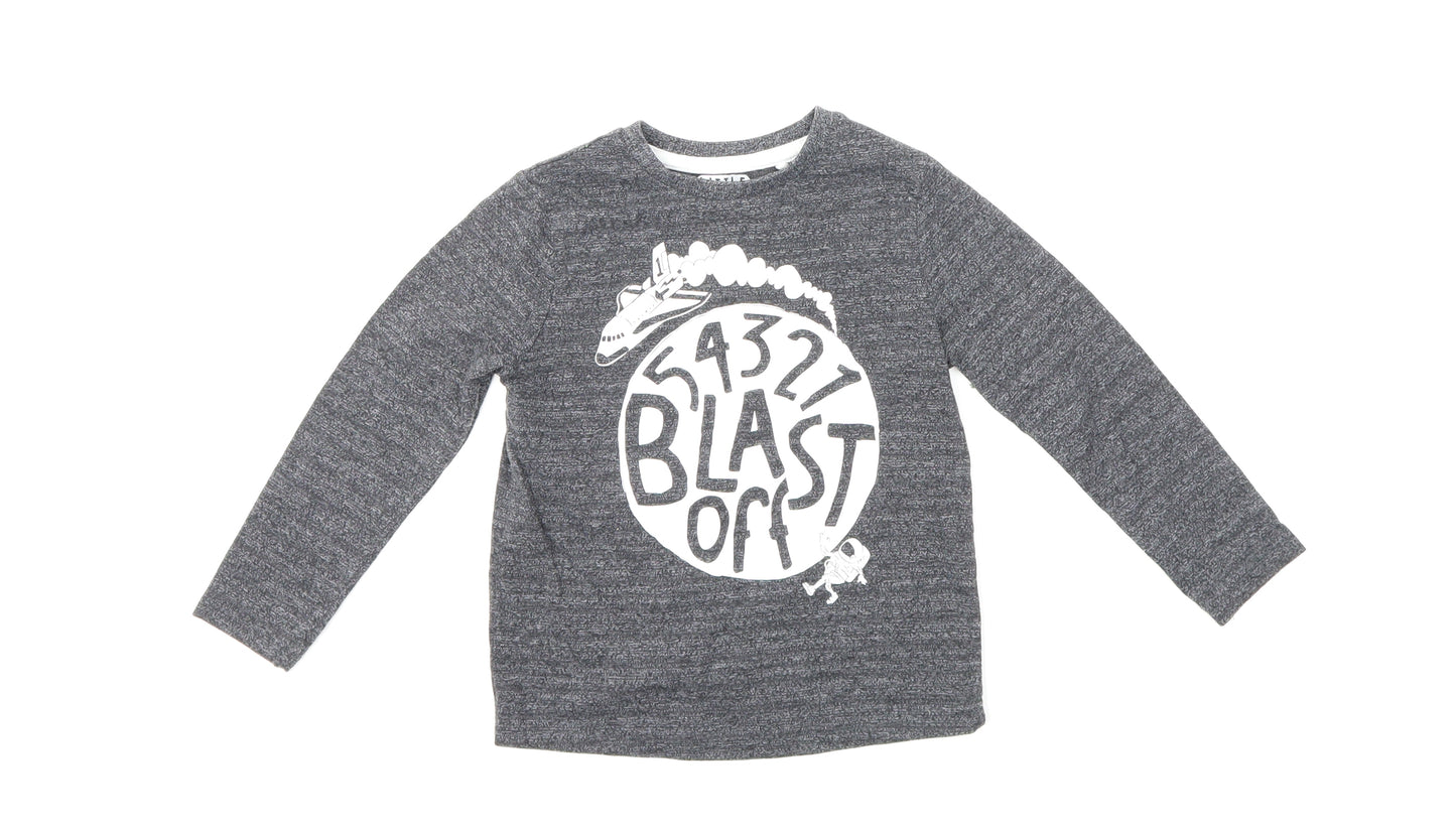 TU Boys Grey   Basic T-Shirt Size 2-3 Years  - BLAST OFF