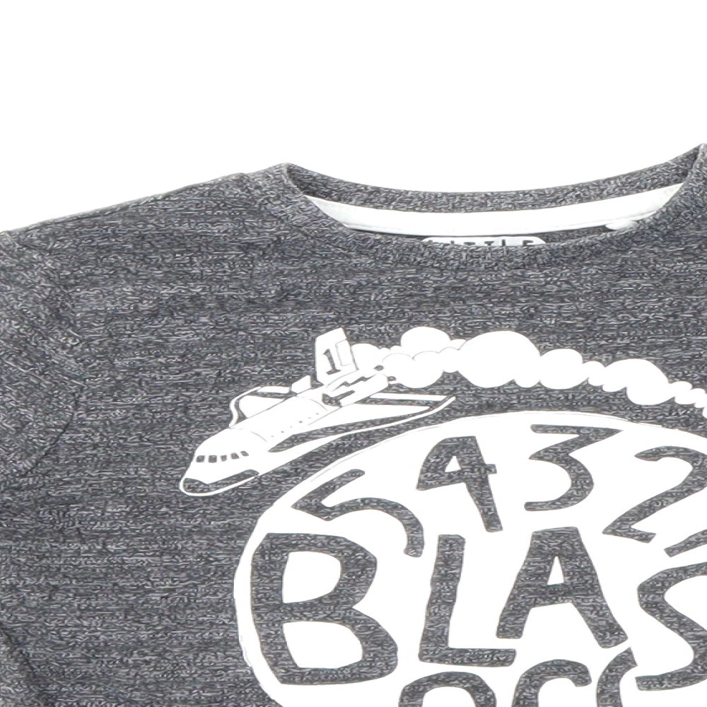 TU Boys Grey   Basic T-Shirt Size 2-3 Years  - BLAST OFF