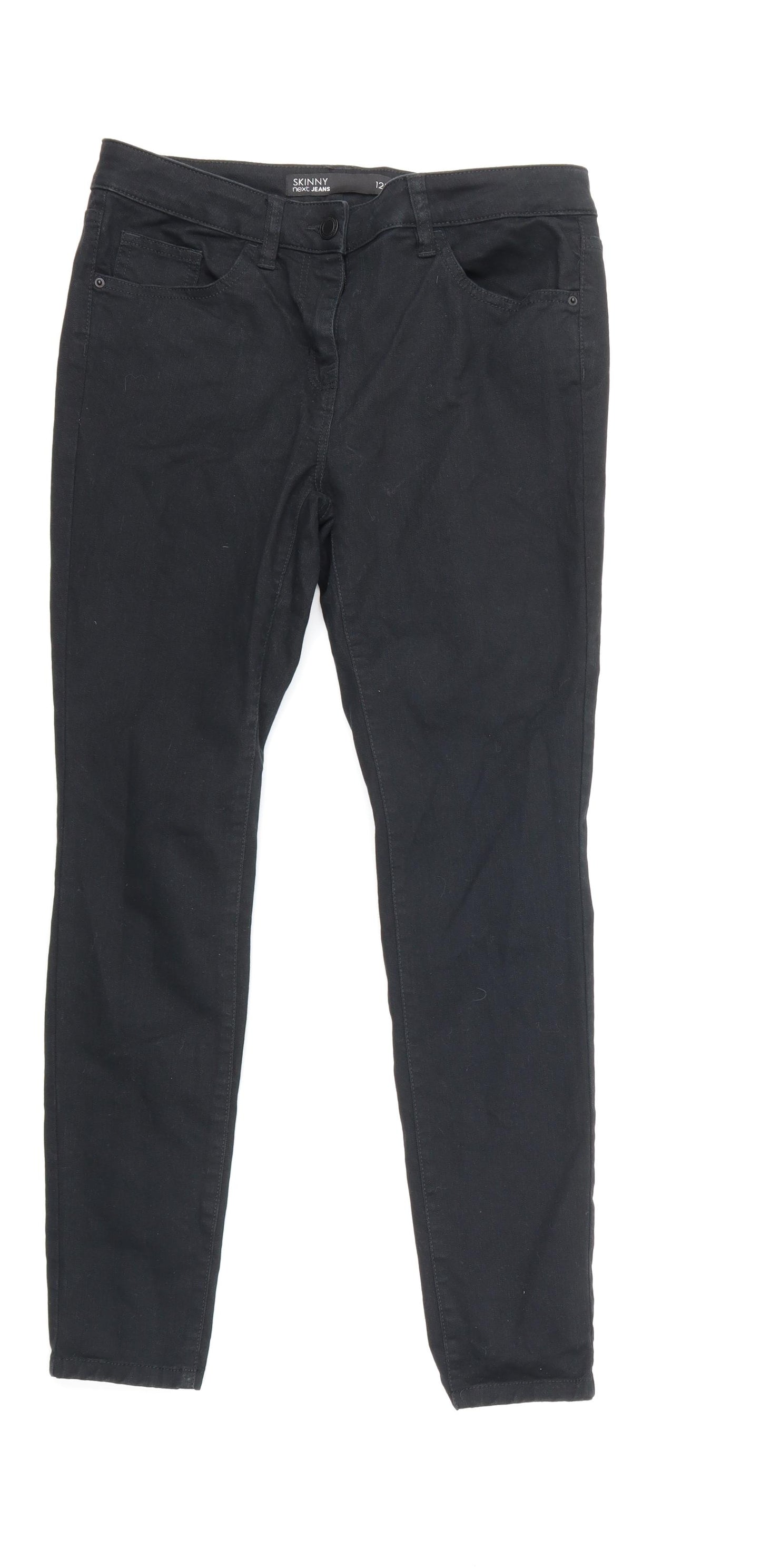 NEXT Womens Black  Denim Skinny Jeans Size 12 L29 in