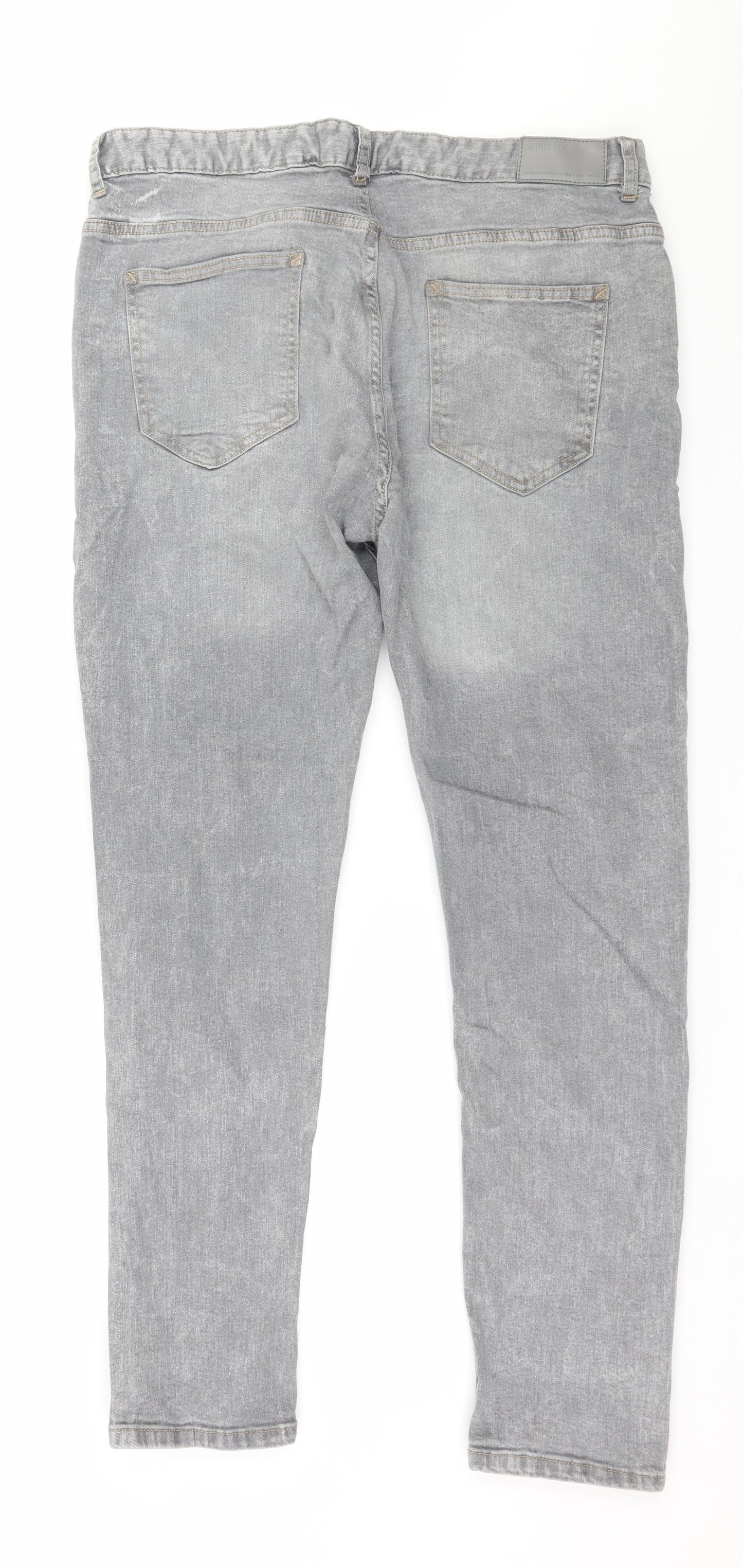 Denim & Co. Mens Grey  Denim Straight Jeans Size 36 in L30 in