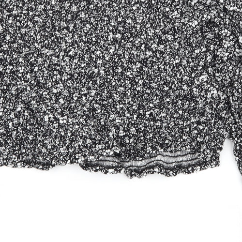 New Look Womens Black Floral  Basic Blouse Size 8